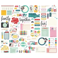 Simple Stories Die Cuts - Journal Bits & Pieces / Say Cheese Happiest Place (89 pieces)